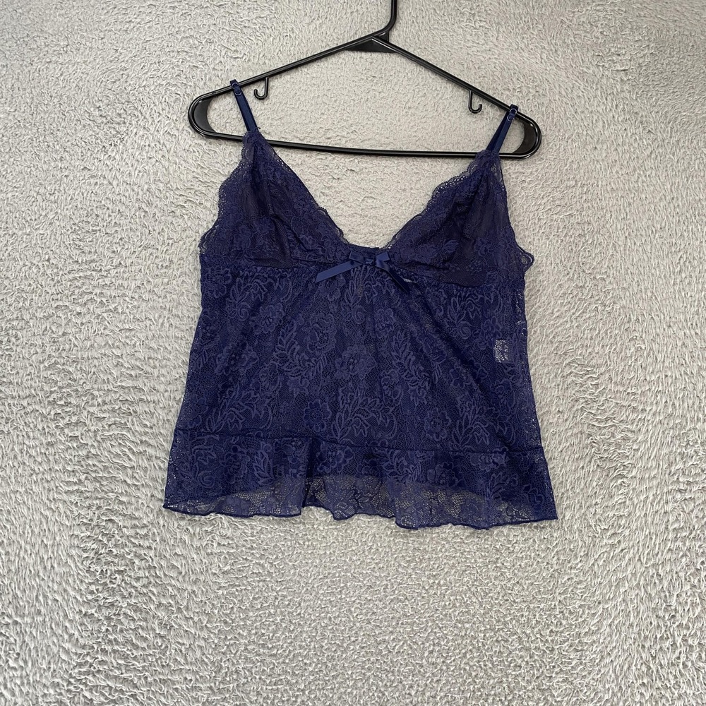 Linea Donatella Babydoll Tank Womens XL Sheer Sexy Lace Y2K 90s Fairy Lingerie